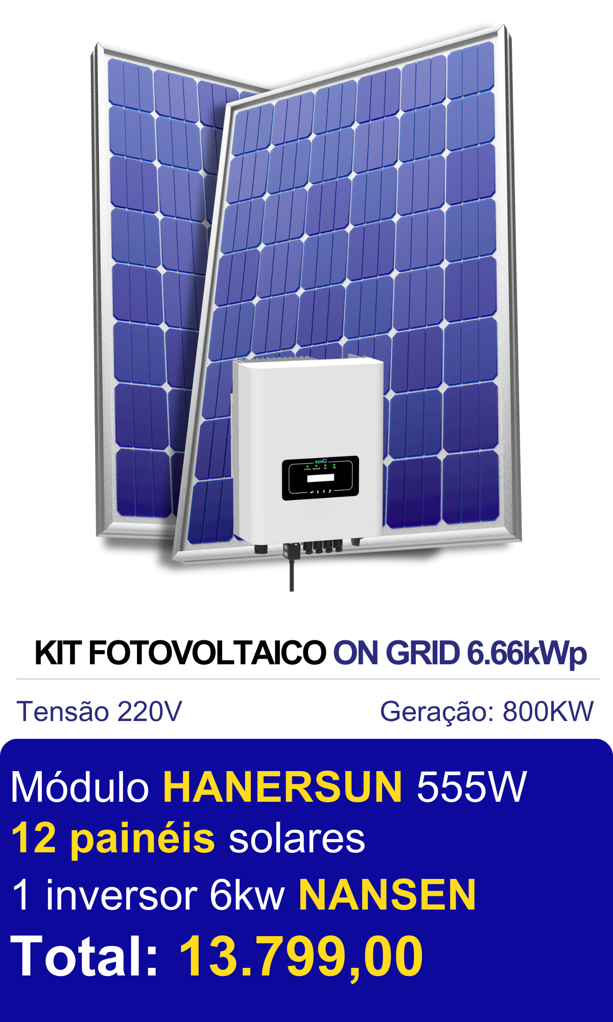 Kit Solar 6.66kWp